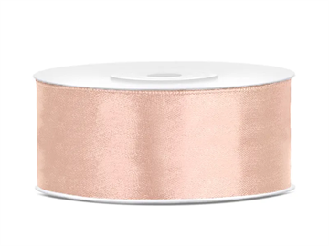 Satin Ribbon, light peach, 25mm/25m